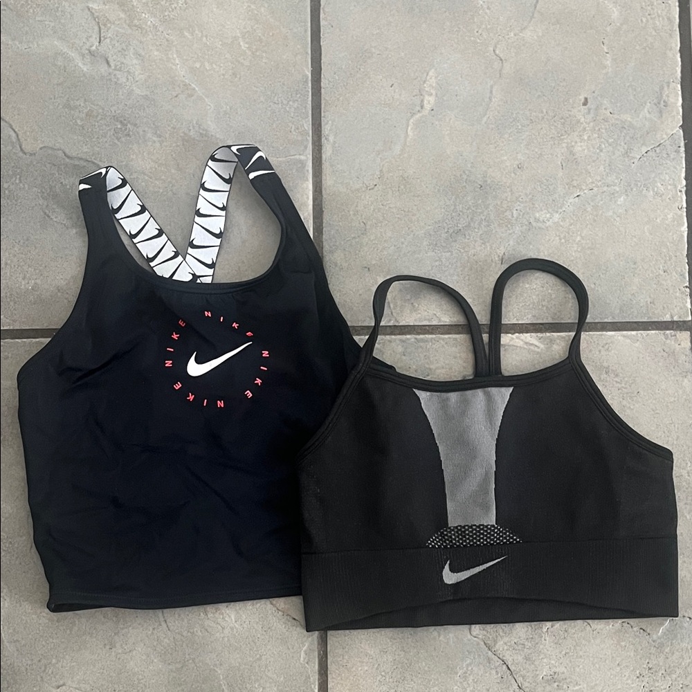 Nike Black and Gray Sports Bra Duo